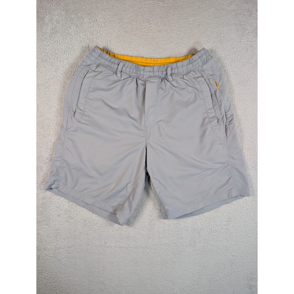 Birddogs Men Gray Gym Shorts Lined Elastic Waist Pockets Size Medium Long